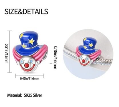 Yellow Stars Blue Hat Clown Charm - Image 4