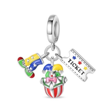 Circus Trip Clown Outfit Ticket Charm