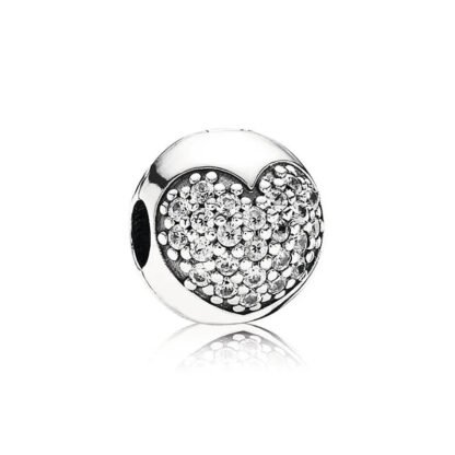 Simple Heart White Gems Charm