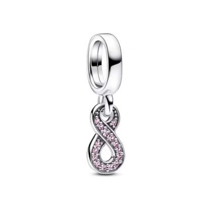 Pink Gem 8 Infinity Charm