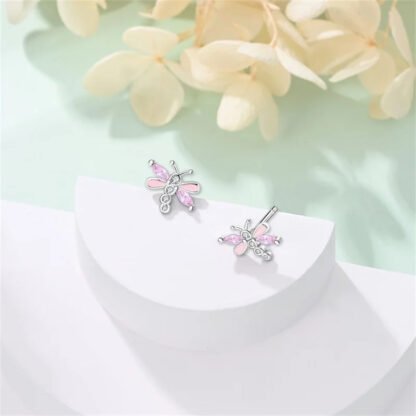 Dragonfly Silver Stud Earrings - Image 2