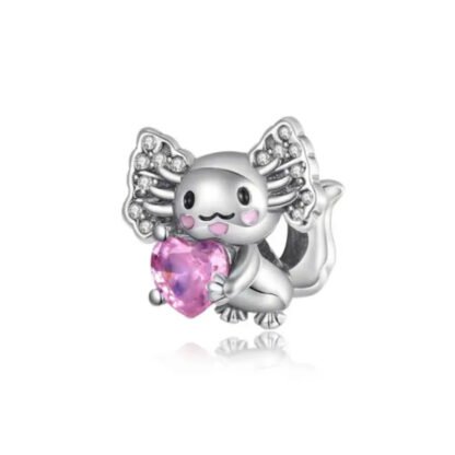 Pink Heart Axolotl Charm