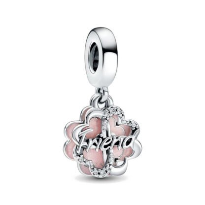 Friendship Complex Heart Loops Pink Clover Charm