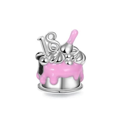 18 Birthday Cake Celebration Pink Cream Charm