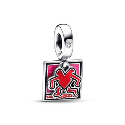 Walking Red Heart Tag Charm