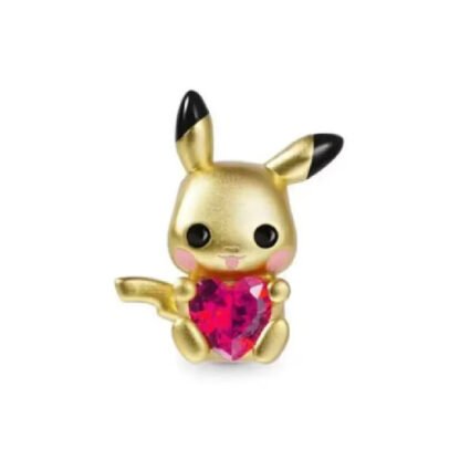 Pokemon Pikachu Red Heart Gem Charm