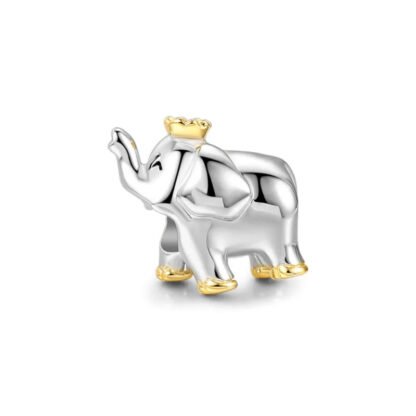 Happy Walking Elephant King Golden Feet Charm