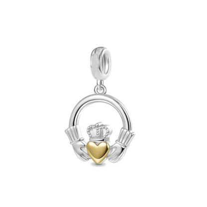 Arms Holding Crowned Golen Heart Charm