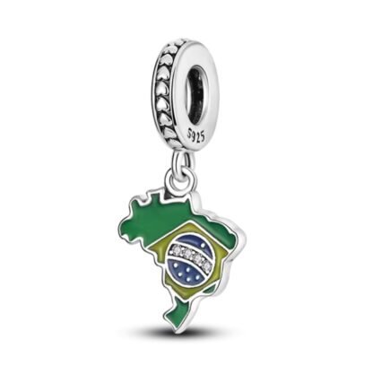 Brazil Country Map Charm