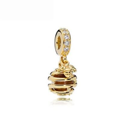 Golden Bee on Honey Swirl Charm