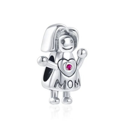Silver Mother Love Mom Charm