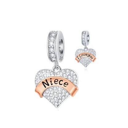 Silver Heart Niece Love Charm