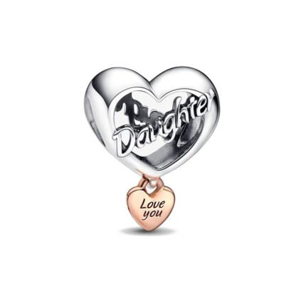 Big Silver Heart Daughter Love Charm