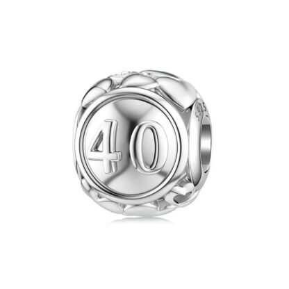 Silver Hearts Celebration Milestone 40 Charm