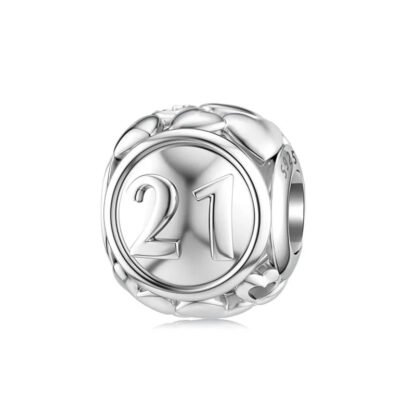 Silver Hearts Celebration Milestone 21 Charm