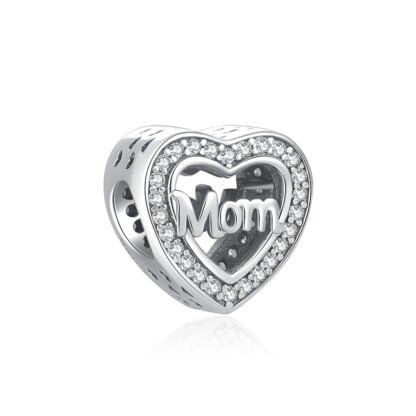 Heart Outline Mom Charm