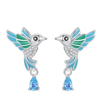 Hummingbird Silver Stud Earrings