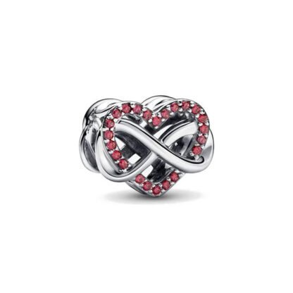 Infinity Heart Red Gems Charm