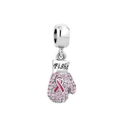 Pink Ribbon Cancer Fighter Boxing Glove Charm