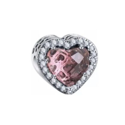 Sparkly Pink Heart Charm