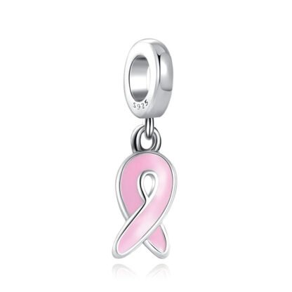 Pink Ribbon Symbol Breast Cancer Charm