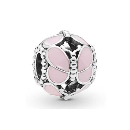 Pink Butterflies Pearls Charm