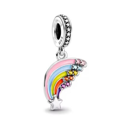 Colorful Rainbow Star Comet Trail Charm