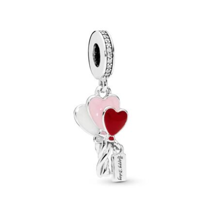 Happy Birthday Celebration Pink and Red Balloons Charm
