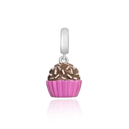 Small Sprinkled Chocolate Cupcake Charm