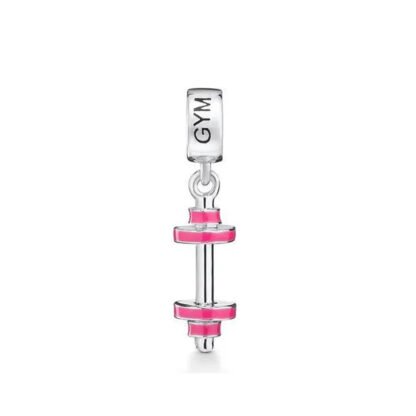 Pink Gym Dumbbell Charm