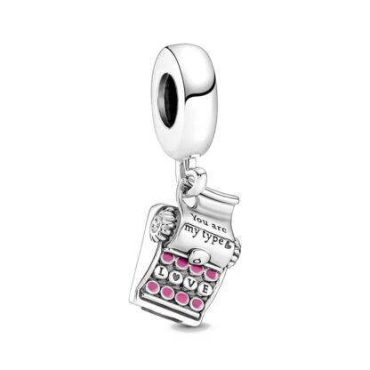 Flirty Sentimental Typewriter Love Message Charm