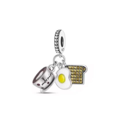 Breakfast Egg Toast Morning Coffee Charm