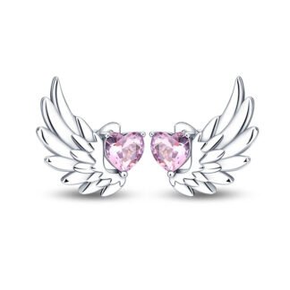 Angel Wings Silver Stud Earrings