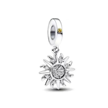 Solar Silver Sun Charm