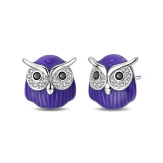 Owl Halloween Silver Stud Earrings