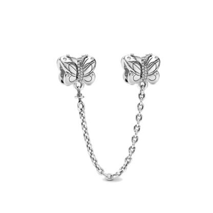 Silver Butterflies Chain Charm