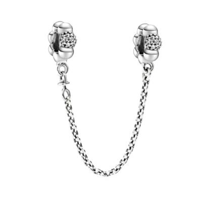 Silver Pearl Cluster Chain Charm