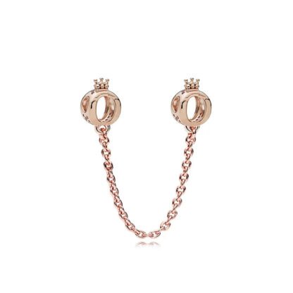 Rose Gold Crowned Letters “O” Chain Charm