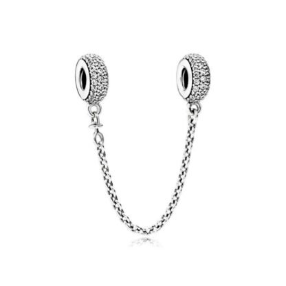 Silver Sparkly Tyres Chain Charm