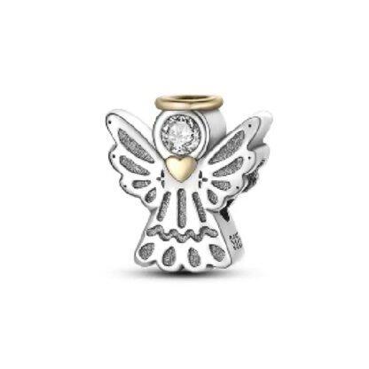Angel Imagery Golden Heart Golden Halo Charm