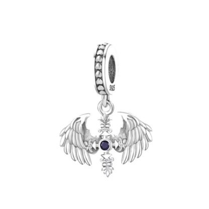 Mythical Large Wing Around Cross Charm