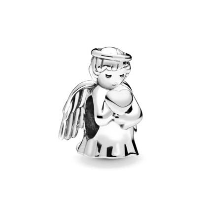 Silver Angel Holding Infant Child Charm