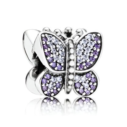 Sparkly Purple Butterfly Charm