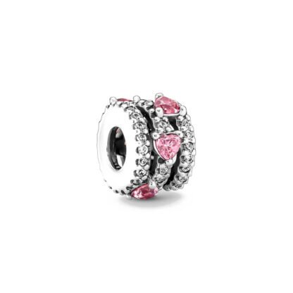 Heart Pink Gems Spring Charm