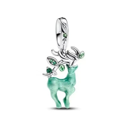 Jade Green Deer Nature Charm