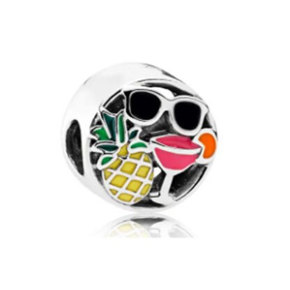 Engraved Vacation Items Pineapple Cocktail Sunglasses Charm