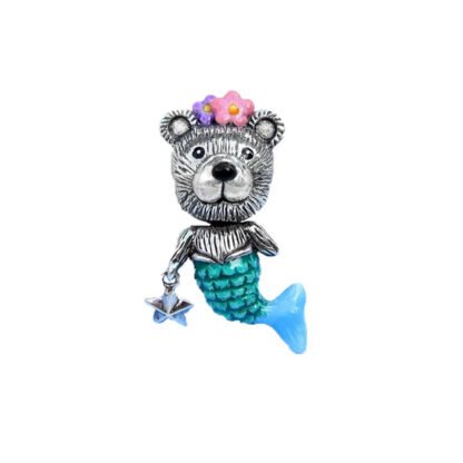 Funny Teddy Bear Mermaid Hybrid Charm