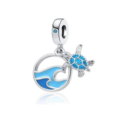 Blue Sea View Ocean Turtle Charm