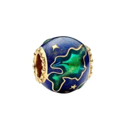 Golden Astronomy Symbolic Earth Stars Charm