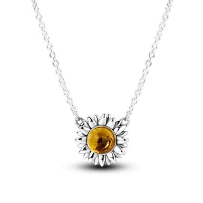 Sunflower Silver Necklace